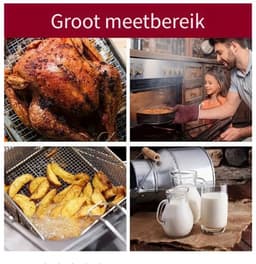 Vleesthermometer Zwart - Digitale Vleesthermometer- Voedselthermometer Voor Koken, Bakken, Vloeistoffen, Snoep, Grillen, BBQ, Airfryer, Keukenaccessoires — thumbnail 5