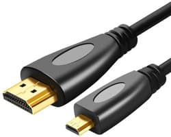HDMI naar Micro HDMI - adapter connector kabel aansluiting - gold plated - voor o.a. laptop en monitor - 1,5 meter - zwart