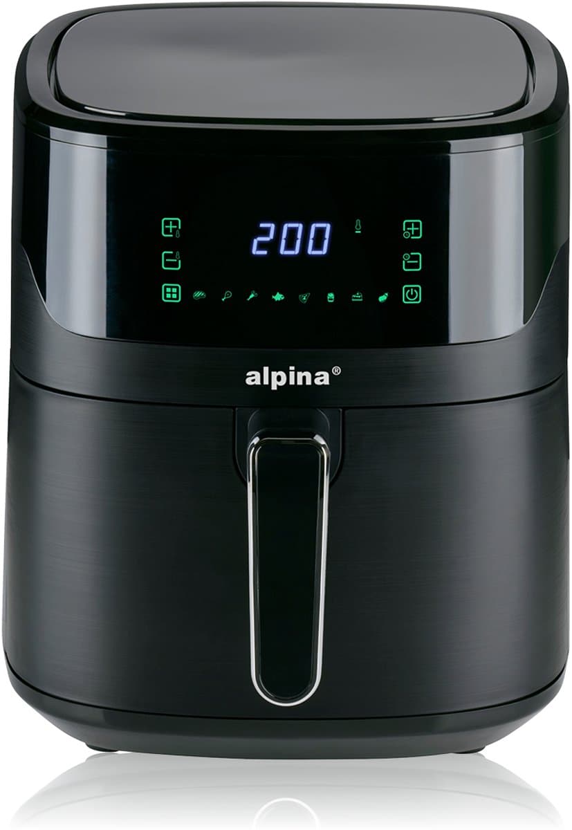 Alpina Airfryer XL - Hot Air Fryer 6L - Airfryer voor 2 tot 5 personen - Hot Air Oven met digitaal aanraakscherm - Temperatuur instelbaar van 80 tot 200 graden - Timerfunctie - 6 kookprogramma's — afbeelding 1