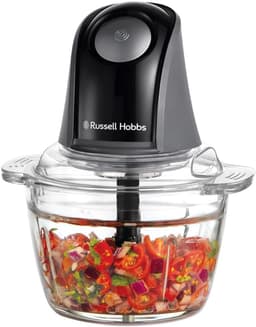 Elektrische Mini Chopper Keukenmachine voor Groenten, Fruit, Vlees - Met 1 Liter Glazen Kom en 2 Snelheden — thumbnail 1