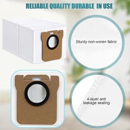 PolkaHome® 12 stuks stofzakken compatibel met Dreame L10s Ultra / L10s Pro Ultra / L10 Ultra / L20 Ultra / L30 Ultra / Xiaomi X10+ / X20+ / X40 Ultra – Grote capaciteit, stofzuiger stofzak, reserveonderdelen en accessoireset, stof zakken — thumbnail 3