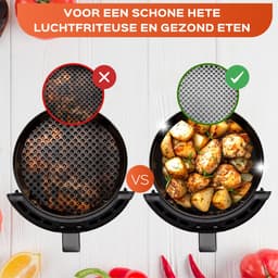 UNBOX Ronde Airfryer Accessoires - Geschikt voor Philips Airfryer 4,2L - Tomado - Princess - Inclusief Airfryer Siliconen Bakje & Nederlands E-Book — thumbnail 2