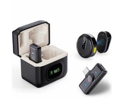 Professionele Draadloze Lavalier Microfoon - Ruisonderdrukking - Mute Knop - Dasspeld - Geschikt voor alle iPhone, Android, iPad & MacBook
