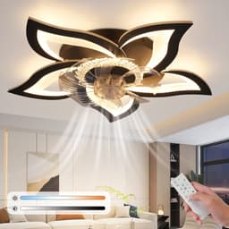 NETTLIFE LED Plafondventilator met Verlichting - Zwart - 48W - Stille Plafondventilator - Plafondlamp met ventilator - Dimbaar 3000K-6500K met afstandsbediening - Timer - 6 standen Ventilator - Slaapkamer plafondlamp - voor woonkamer | Eetkamer — thumbnail 1
