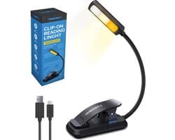 Leeslampje voor boek - USB oplaadbaar leeslampje met 9 oogverzorging helderheid modi - Flexibele Clip op Boek Licht voor het lezen in bed, E-reader, Kobo, Kindle, Tablet, Muziektribune, Reizen