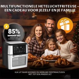 Sinaopus XXL Airfryer & Mini Oven in één – 12L Extra Grote Capaciteit – Inclusief 4 Accessoires – 12 Voorgeprogrammeerde Functies – LED Display – Makkelijk te Reinigen — thumbnail 7