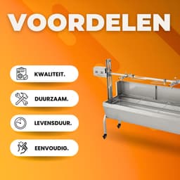 Rotisserie draaispit - BBQ 2 in 1 - RVS Rotisserie 60 kg - In Hoogte Verstelbaar - Oven - Motor - Elektrische Grill met Deksel & Accessoires — thumbnail 2