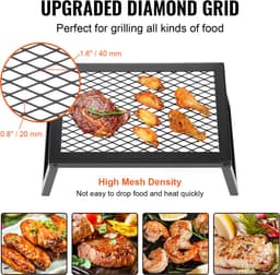 Opvouwbare Kampvuurbarbecue, 45.8 x 30.5 x 20.5 cm, Hoogwaardig Staal, Met Opbergtas, Max. 300°C Bestand, 6 kg Draagvermogen — thumbnail 4