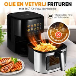 ProfiCook PC-FR 1286 H friteuse Enkel 6,5 l Vrijstaand 1700 W Heteluchtfriteuse Zwart, Roestvrijstaal — thumbnail 12