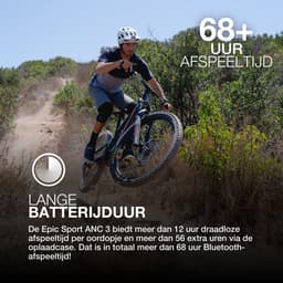 JLAB Epic Sport ANC 3 TWS In-ear Draadloze sport-oordopjes Met Noise-cancelling Zwart — thumbnail 5