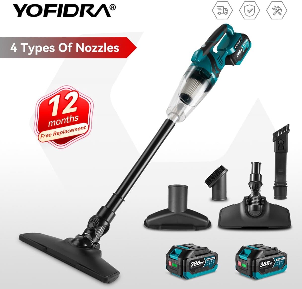 Yofidra -Kruimeldief -Stofzuiger- Auto -Camper- Draadloos handstofzuiger 18v accu- Schoonmaken — afbeelding 1