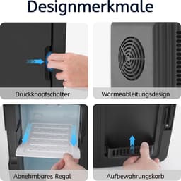 NETTLIFE Skincare Fridge - Mini Koelkast - Make-up Koelkast met Spiegel - Skincare Koelkast met LED Verlichting - Zwart - Stil - Beauty Fridge - voor Auto | kamer - 6 Liter — thumbnail 3