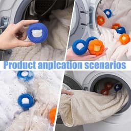 Wasballen Voor Wasmachine - 8 Stuks - Haar Opvanger - Wasbal - Anti Haar - Wasdrogerbal - Wasverzachterbal - Huisdierwasmachine Haaropvanger - Wasdroogbal - Anti-Rollende Wasbal -Schoonmaakbenodigdheden - Herbruikbare - Voor Wasmachine/Droger — thumbnail 2