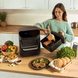 Cecofry FoodCourt Dubbele Airfryer XXL - Airfryer & Oven - 11 Liter - Stacked - 8 Bakprogramma's - Grill, App en meer functies — thumbnail 6