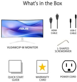 ASUS EyeCare VU34WCIP-W - QHD Ultrawide Monitor - Ingebouwde Air Purifier - USB-C 65W - 100hz - EPEAT Gold - 34 inch — thumbnail 3