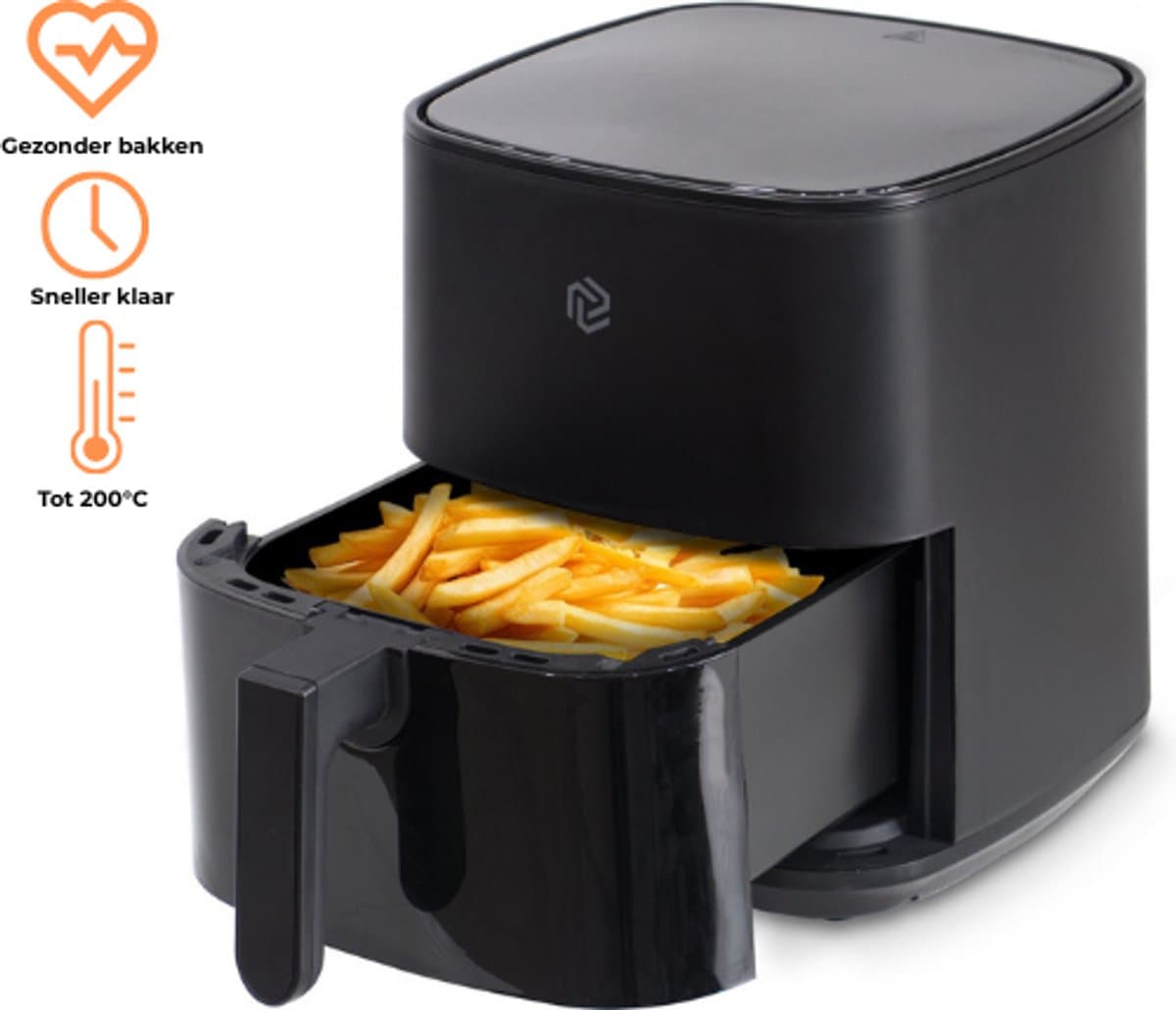 Airfryer 5.5L met Touchscreen – 1450W – 9 Programma’s – Timer & Eigen Instellingen – Heteluchtfriteuse 80ºC-200ºC – Zwart — afbeelding 1