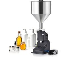 Pneumatische Pastavulmachine, 5-50 ml Flesvuller, Roestvrijstalen Vloeistofvuller met Pedaal voor Melk, Water, Sap, Etherische Olie, Shampoo, Cosmetica, Honing en Lotion