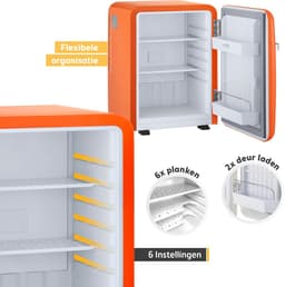 TZS First Austria Mini koelkast - Minibar - 40 liter - Vrijstaand - Volledig stil 22dB - Retro - Oranje — thumbnail 4