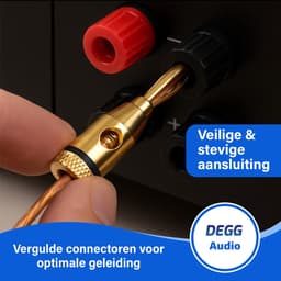 DEGG® - Banaanstekker voor luidsprekerkabel - Gold plated - Vergulde pluggen - 4mm - Luidsprekerstekker - 4 STUK(S) — thumbnail 3