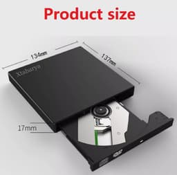 CD-ROM Speler Externe Dvd Usb 2.0 DVD-ROM Drivecd Rw Optische Drive Recorder Draagbare Voor Macbook Laptop Computer Pc Windows 7/8 zwart — thumbnail 3