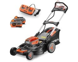 FUXTEC 40V Accu grasmaaier 51 cm FX-E2RM51 – 4-in-1 met 2x 4Ah accu, duolader, mulchfunctie en 50L opvangbak