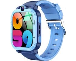 Voltura Smartwatch Kinderen - GPS Horloge Kind Met Simkaart - GPS Tracker - Kinder Smartwatch - Smartwatch Android - 4G - Videobellen - HD Camera - SOS-Knop - Whatsapp en SMS - Elke polsmaat - Nederlands - Incl. Simkaart - Blauw
