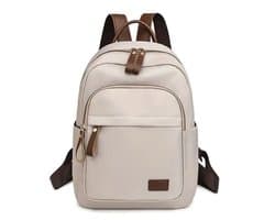 Twenty Two™ Reis laptop rugzak | middel maat | met veel vakken | dames rugzak | schoolrugzak met ritssluiting | casual/stijlvolle rugtas voor vrouwen |23x12x33cm| geschikt voor 12inch laptop/Ipad | laptoptas-reistas-schooltas | beige-bruin