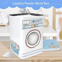 Opbergdoos Wasmachine Powder Metal Box - Transparant Skylight Design - Unieke Wasmachine Vorm - Wassen Poeder Bind — thumbnail 4