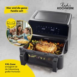 Rachs KOCHWERK Vario-dubbelkamer heteluchtfriteuse 9 L | Airfryer met splitsbare kamer, touchscreen & 8 programma’s | Vetarm frituren zonder olie | 2700 W Smart-Cook functie — thumbnail 8