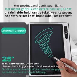 Zavira® Digitaal notitieblok - E-rader - Notepad - 22,86 x 22,86 x 0,1 cm - 300 g - Zwart met lederen hoes — thumbnail 4