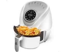 AG5200 Airfryer - Wit - Compact - tot 4 Personen - 4 Liter - Anti-aanbak - Uitneembare Bak - Vaatwasserbestendig - Met Receptenboek - Stil- Snelkooktechnologie -