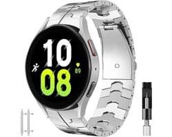 Stravo Luxe RVS Metalen Horlogebandje – Geschikt voor Samsung Galaxy Watch 7 (40 & 44mm) / FE / 6 / 6 Pro / 5 / 5 Pro / 4 / 4 Classic – Met Snelkoppeling – Exclusieve Bandje voor Samsung Smartwatches – Zilver