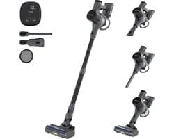 Vapore Steelstofzuiger Draadloos - 47 Minuten Accuduur - 350W - Snoerloze Stofzuiger - Stofzuiger Zonder Zak - Op Accu - Vacuum Cleaner - Kruimeldief - Draadloze Steelstofzuiger - Zwart