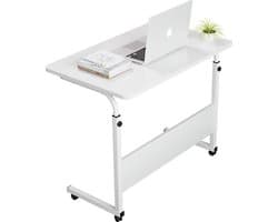 Bijzettafel - Laptop Tafel - Bedtafel - Bureautafel - Computertafel - Laptoptafel - Wit