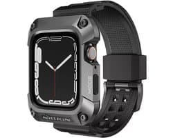 Nillkin DynaGuard Hoesje en Bandje Grijs Zwart Geschikt voor Apple Watch 4/5/6 44MM