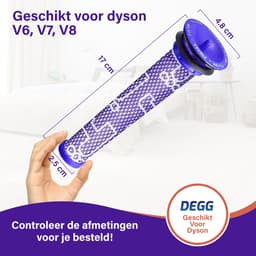 DEGG® - Pre-Filter - Geschikt voor Dyson V8, V7 en V6 - Wasbaar - Onderdelen - Vervangt DC58, DC59, DC61 en DC62 - Animal Stofzuiger - Duurzaam - 3 STUK(S) — thumbnail 3