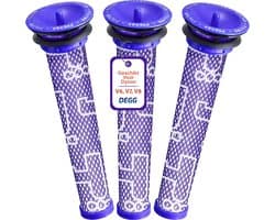 DEGG® - Pre-Filter - Geschikt voor Dyson V8, V7 en V6 - Wasbaar - Onderdelen - Vervangt DC58, DC59, DC61 en DC62 - Animal Stofzuiger - Duurzaam - 3 STUK(S)