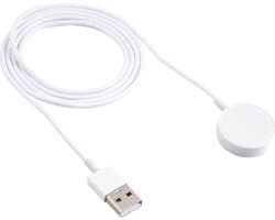 Oplader - USB oplaadkabel 1 meter - geschikt voor Apple Watch Series 1 / 2 / 3 / 4 / 5 / 6 / 7 / 8 / 9 / 10 / SE / SE 2 / Ultra / Ultra 2 - draadloos opladen - wit