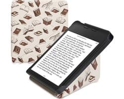 kwmobile e-reader hoesje geschikt voor Kobo Libra 2 hoes - Ereader flip case met standaard - E reader cover van kunstleer - In beige / bruin / goud