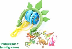 Dino Koptelefoon Kinderen – voor Jongens – Volume begrenzing + Verstelbaar – Kindveilige Hoofdtelefoon Storingsvrij door snoer + Dino stickers – kleur Groen HU04 — thumbnail 3