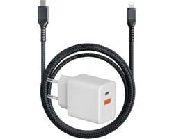 35W USB C Snellader + Geschikt voor iPhone Oplader - 2 Meter - Geschikt voor iP 14/13/12/11/Xr/Xs/Xs Max/8/8 Plus/Pro - Oplaadstekker