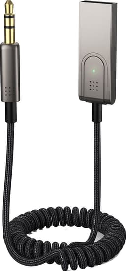 MMOBIEL Carkit Transmitter Bluetooth USB – Auto USB naar AUX Bluetooth Ontvanger – AUX BT Adapter – USB-A Bluetooth Audio Adapter naar 3.5mm Jack met Microfoon voor Handsfree Bellen — thumbnail 1