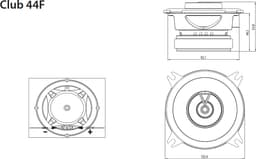 JBL Club 44F - Autospeakers - 4” Inch (100mm) 2-weg Coaxiaal - 105W Piek / 35W RMS - Set van 2 — thumbnail 5