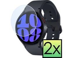 Screenprotector - 2 Stuks - Geschikt voor Samsung Watch 6 40 mm - Extra Sterk - Tempered Glass - Gehard Glas - Beschermglas Screen Cover - Bescherm Protector voor Smartwatch
