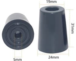 FSW-Products - 4 Stuks Rubberen Voetjes - Onderzetters en Stootdopjes - Rubber Deurstopper - Meubelonderzetter - Trillingsdempers - Antislip Bescherming - 21 x 31 x 19 mm