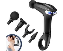 Massage Gun ExtendGun met Verlengbare Arm - Professioneel Massage Apparaat Pistool met 4 Massagekoppen - Zwart