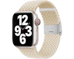 Strap-it nylon smartwatch bandje - geschikt voor Apple WatchSeries 1/2/3/4/5/6/7/8/9/10/11/SE/SE2/SE3/Ultra (2/3) - sterrenlicht - gevlochten bandje geschikt voor iWatch - maat: 44mm / 45mm / 46mm / 49mm