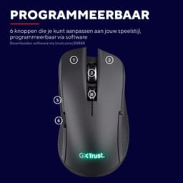 Trust GXT 923 YBAR - Draadloze Gaming Muis - RGB verlichting - Oplaadbaar - 7200 dpi - Zwart — thumbnail 3