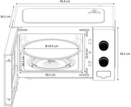 Oceanic MO20W11 Wit Microwave 45,4 x H26.1 x D32,6 cm - 20l — thumbnail 2