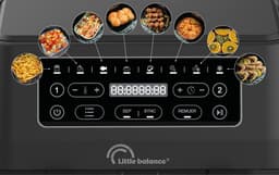 Little Balance 8765 - dubbele Airfryer - 2 x 4.5 liter inhoud - 2460 Watt - 8 programma's - PFAS vrij — thumbnail 3